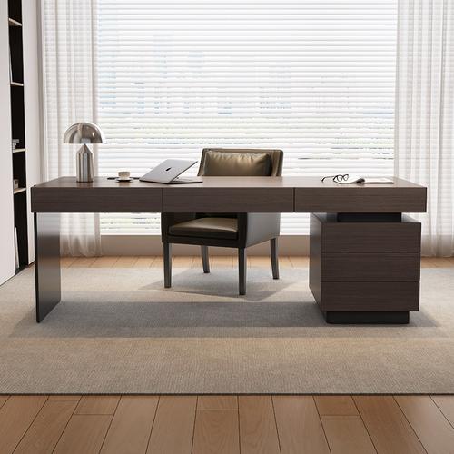 极简台式办公桌书房高端设计感简约写字台电脑桌书桌轻奢现代意式