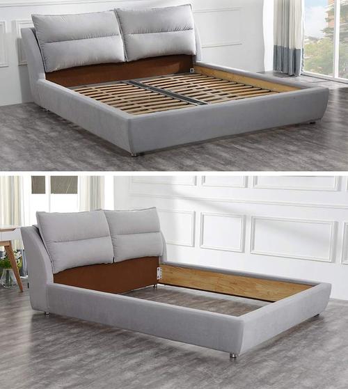 斯可馨双人床卧室现代布艺床可储物拆洗箱体婚床fb5123组装式架子床