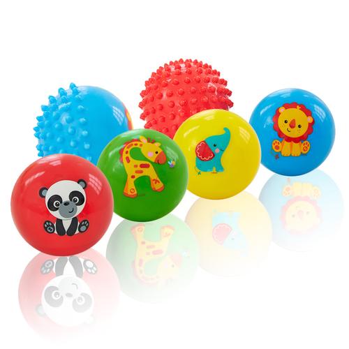费雪儿童玩具球婴儿玩具球两个装宝宝训练球两个黄蓝视频