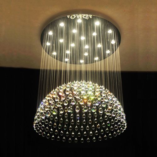 水晶圆形客厅卧室吸顶灯创意大型酒店工程吊灯灯灯具定制简约led
