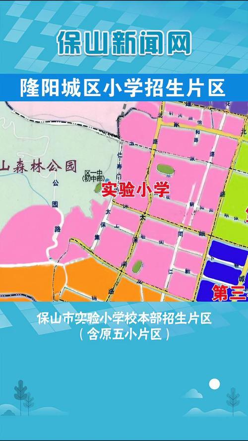 2022年隆阳城区小学招生片区示意图招生季划片入学隆阳