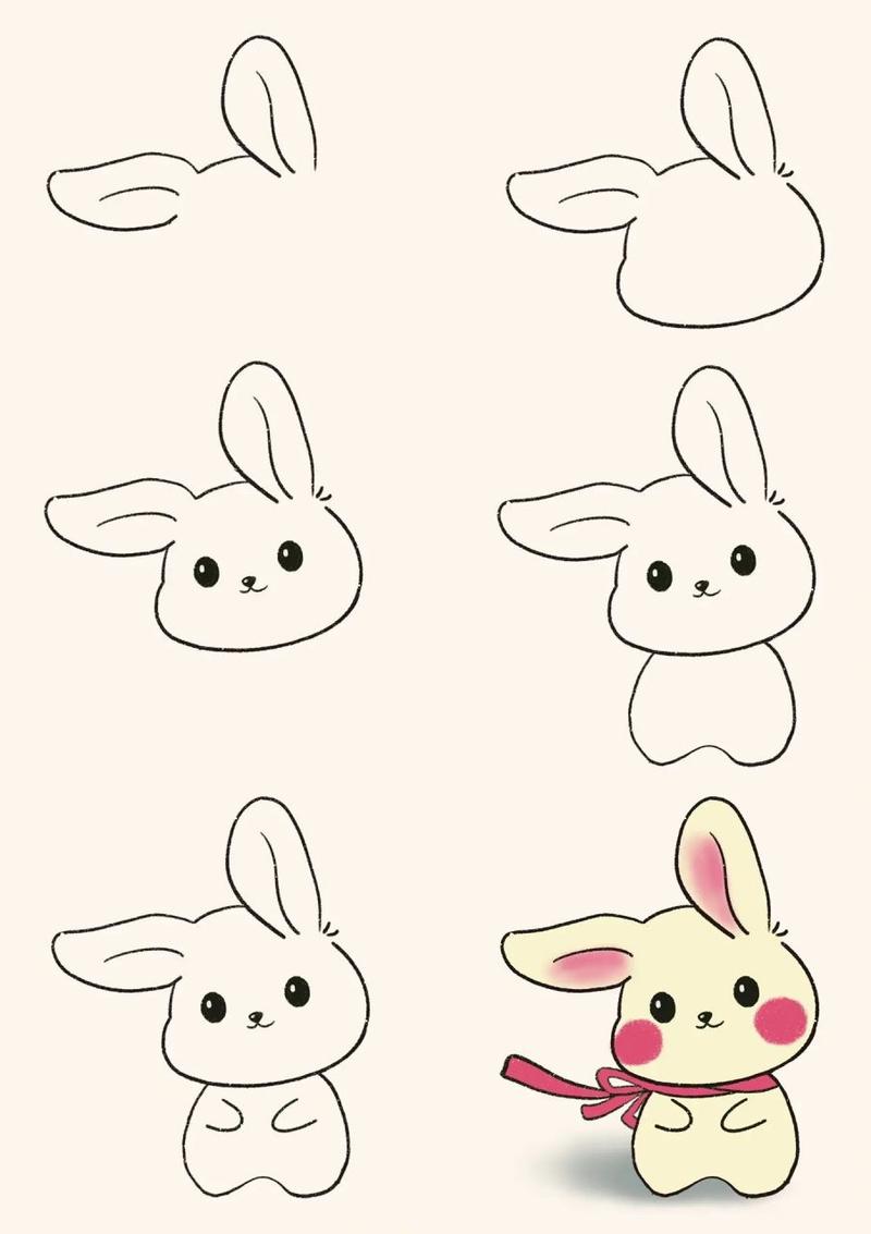 35小兔子 小兔子 简笔画 绘画过程