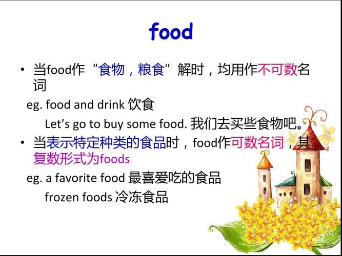 food and drink 饮食 let's go to buy some food.
