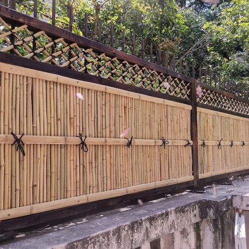 竹栅栏围栏室外日式庭院花园篱笆围墙护栏隔断户外竹子遮挡屏风