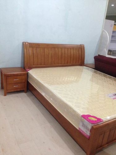 卧室家具简约现代进口橡木床单双人床全实木床1米8大床高箱储.