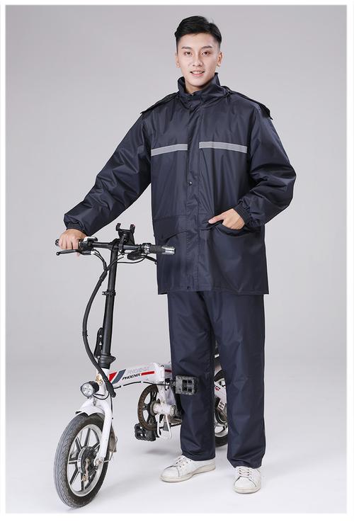 雨衣雨裤分体套装防水防风摩托车男骑行加绒加厚保暖冬季专用藏青加棉