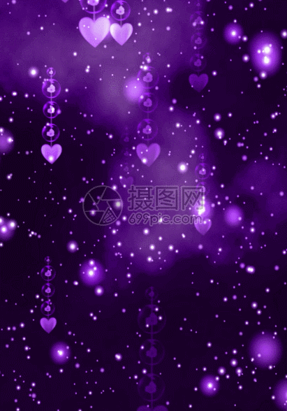 紫色心相印心形粒子h5动态背景素材