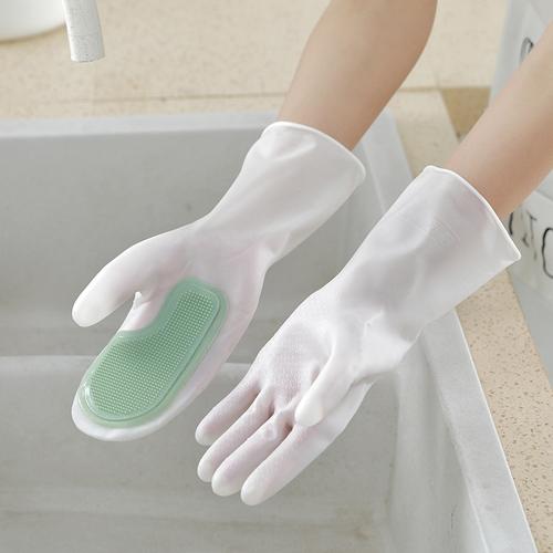 魔术洗碗手套女薄款橡胶防水厨房刷碗夏季家用洗衣服耐用清洁家务