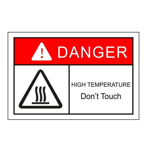 高温危险英文标识安全标志贴机械伤害警示标示防水不干胶标签贴纸