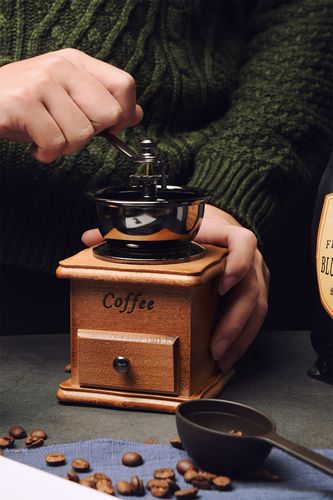手摇磨豆机咖啡豆研磨机家用小型咖啡研磨一体手动复古手磨咖啡机