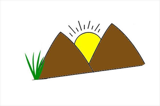 怎么教小班幼儿简单画太阳落山时的景象步骤图解