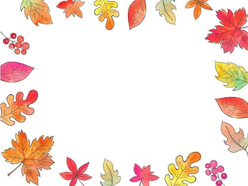 手绘彩色秋天边框树叶边框png素材