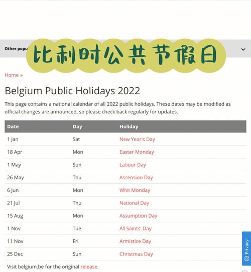 75比利时留学生看过来全年公共假日请收好