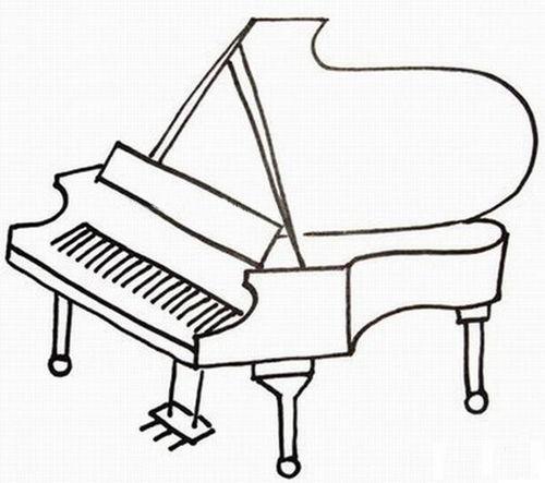 钢琴简笔画图片 黑白