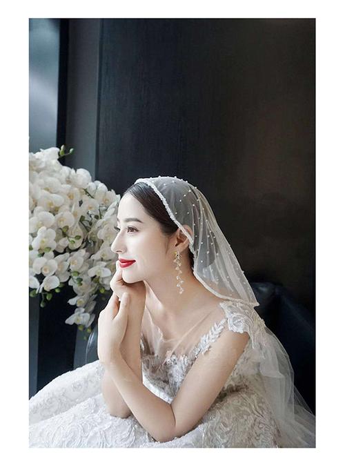 红薇婚纱头饰2020新款韩式水晶头纱婚纱礼服配饰仙气婚礼饰品结婚