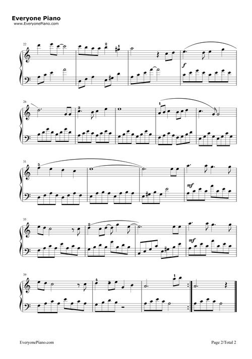 天空之城c调完美简单版五线谱预览2-钢琴谱文件(五线谱,双手简谱,数字