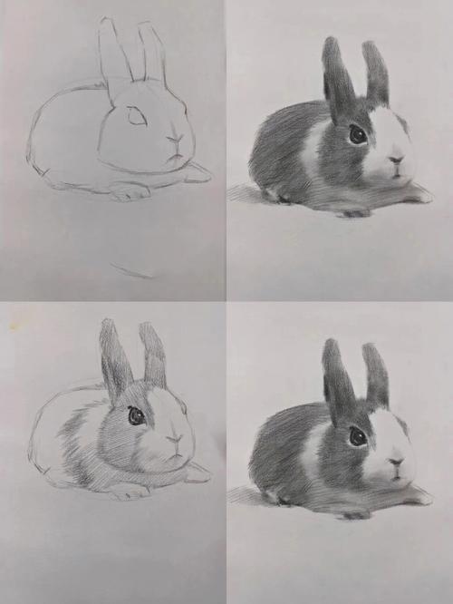 素描小兔子绘画步骤图
