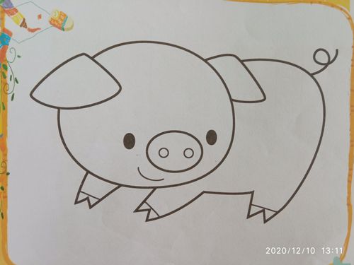 苗苗五班:《小胖猪》涂色