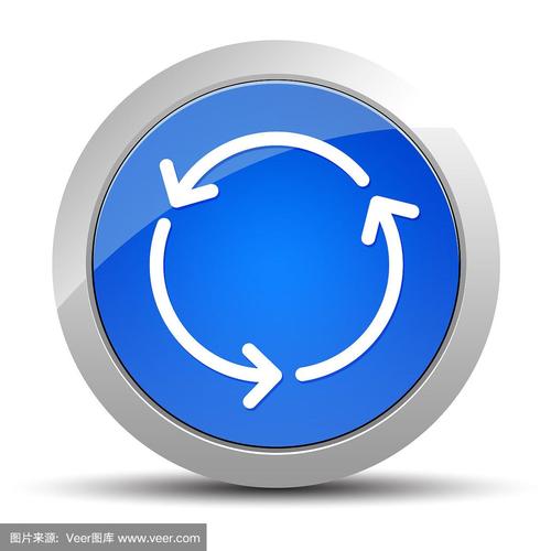 刷新更新图标蓝色圆形按钮插图