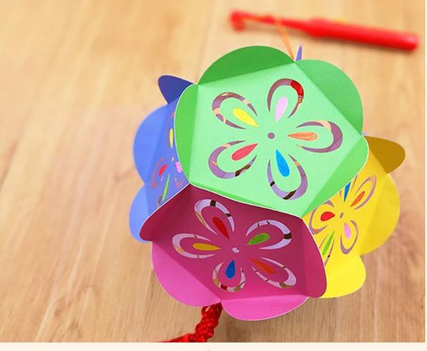 花灯春节纸灯笼diy手工材料包创意幼儿园儿童手提自制彩色元宵花灯