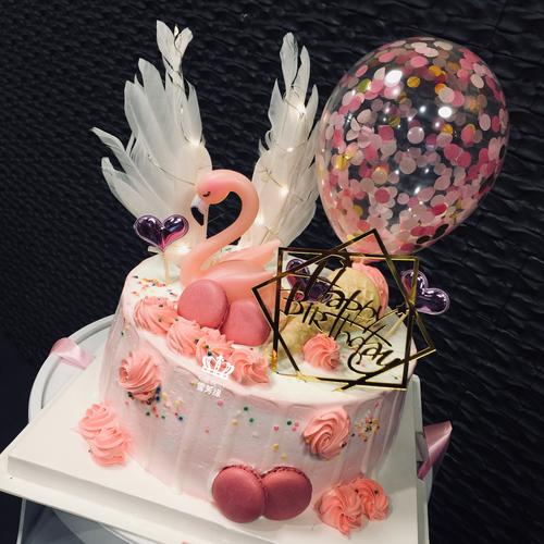 蛋糕ins网红少女火烈鸟抖音创意生日蛋糕长沙同城新鲜蛋糕