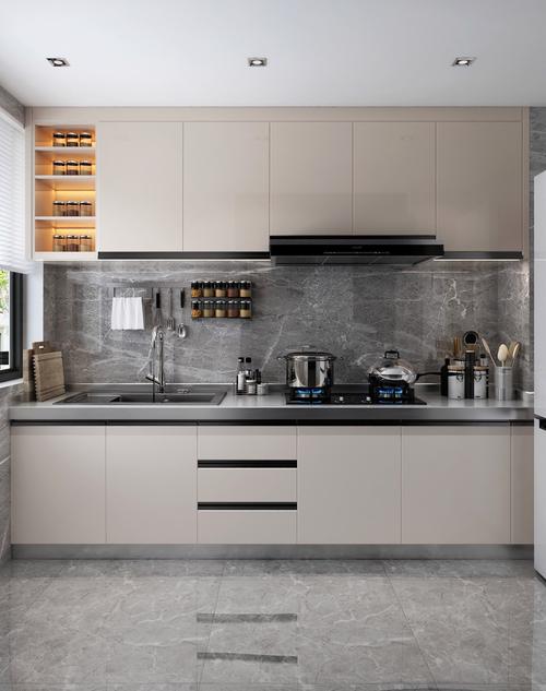 上海佐拉丽304不锈钢橱柜定制整体橱柜开放式厨房厨柜一体式厨房灶台