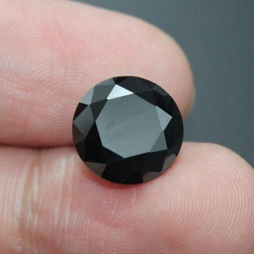 纯黑色锆石大师级切割圆形圆钻形黑锆黑晶黑钻石时尚酷黑亮闪火彩