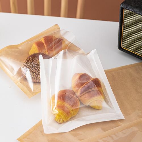 枫琅 牛角吐司三明治防油纸面包包装袋烘焙甜甜圈一次性透明牛皮纸