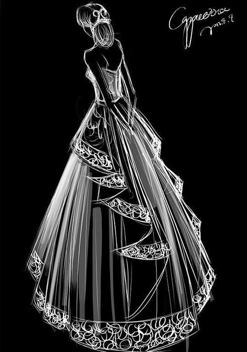 【图】婚纱礼服设计图 手稿 服装设计 手