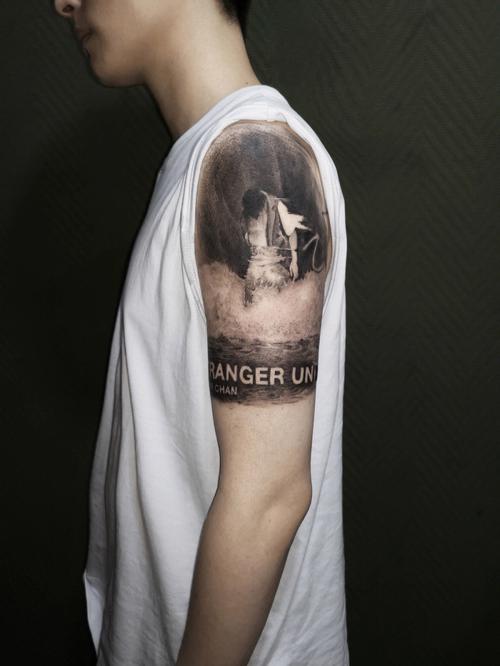 超迷恋陈奕迅的小哥哥纹了唱片封面图#济南纹身  #女纹身师  #陈奕迅