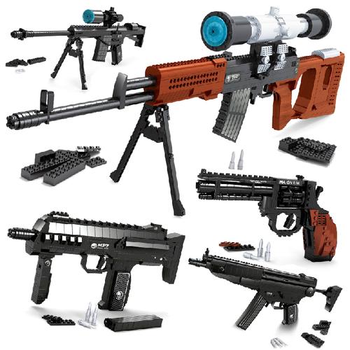 奥斯尼积木枪军事系列武器手枪拼装模型男孩启蒙益智玩具兼容乐高