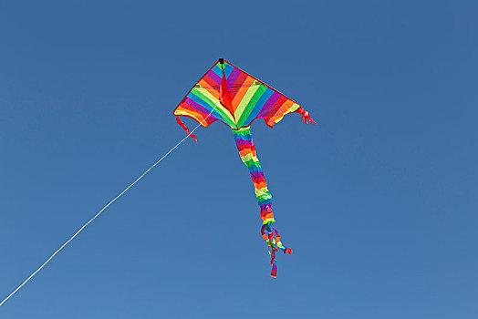 风筝,正面,蓝天,梅克伦堡前波莫瑞州,德国,欧洲