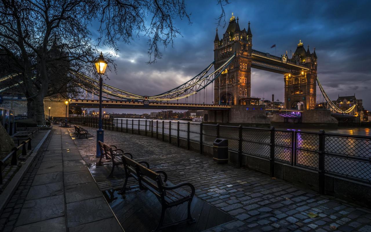 英国伦敦塔桥唯美意境国外建筑风光高清桌面壁纸(二)