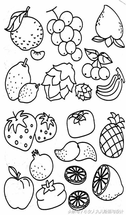 100种蔬菜水果简笔画水果简笔画图片带颜色五彩缤纷的水果简笔画大全