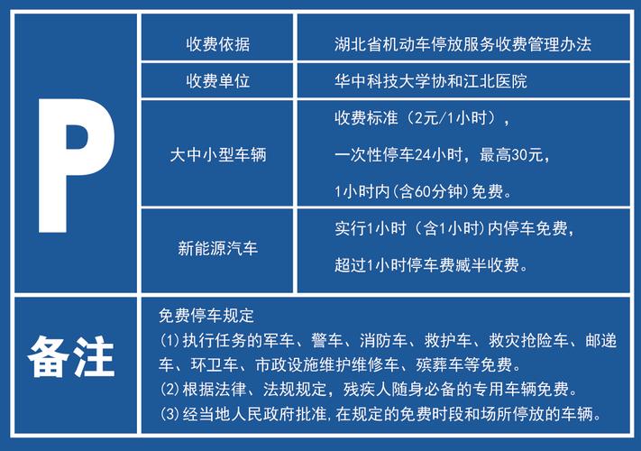华中科技大学协和江北医院停车收费公示