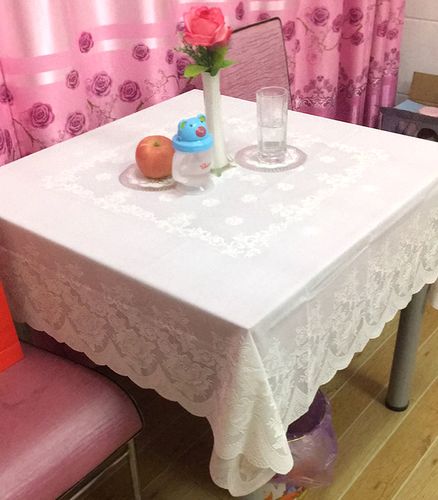 订做塑料防水防烫免洗防油纯白素色桌布小清新方桌台布正方形桌布