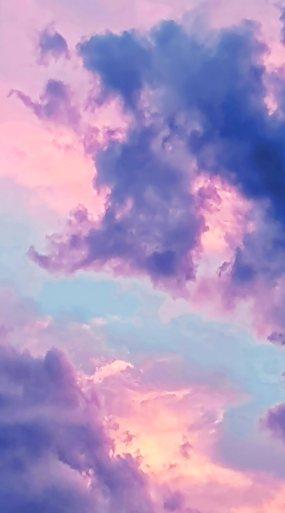 【竖视频】粉色云朵场景视频素材