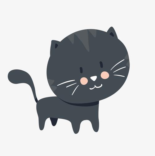 可爱卡通黑色猫咪矢量素材