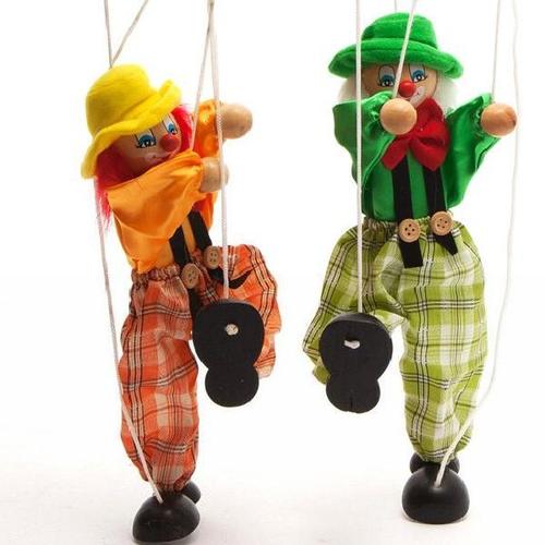 提线木偶儿童玩具拉线傀儡 拉线人偶小丑 木制吊线匹诺曹玩偶正品