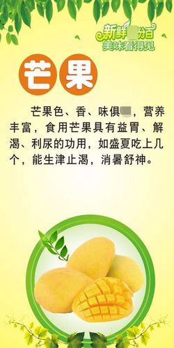 m769芒果营养价值功效简介绍水果生鲜店挂图1582喷绘写真海报印制