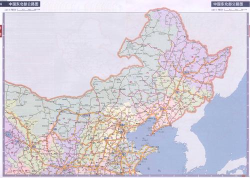 中国东北部公路图交通地图库