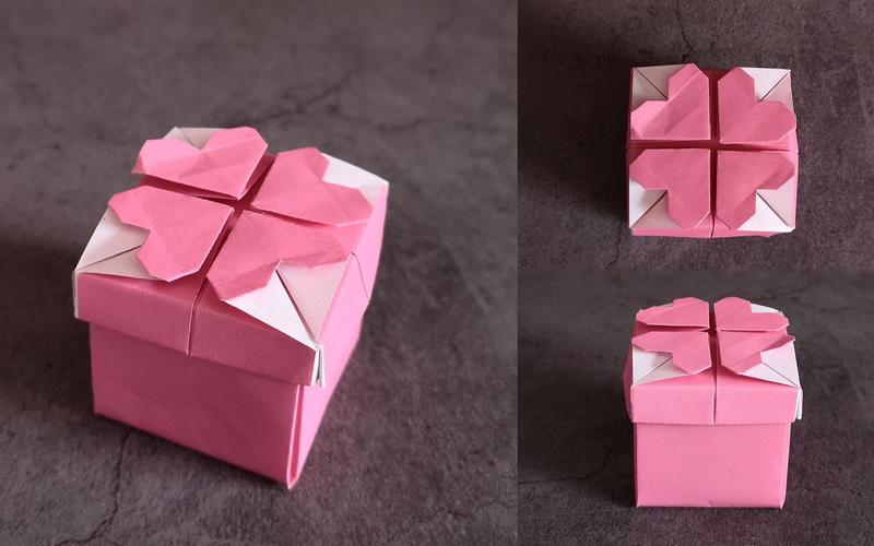 爱心礼物盒子,节日纪念日送礼物必不可少,手工折纸礼物diy