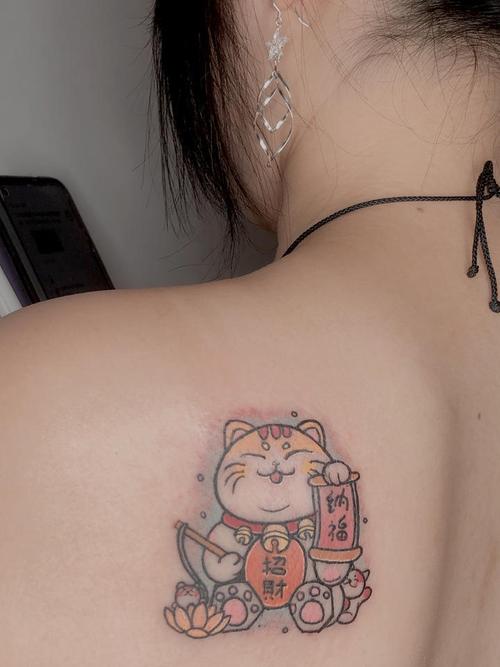 招财猫_纹身图案手稿图片_张晓虎的纹身作品集