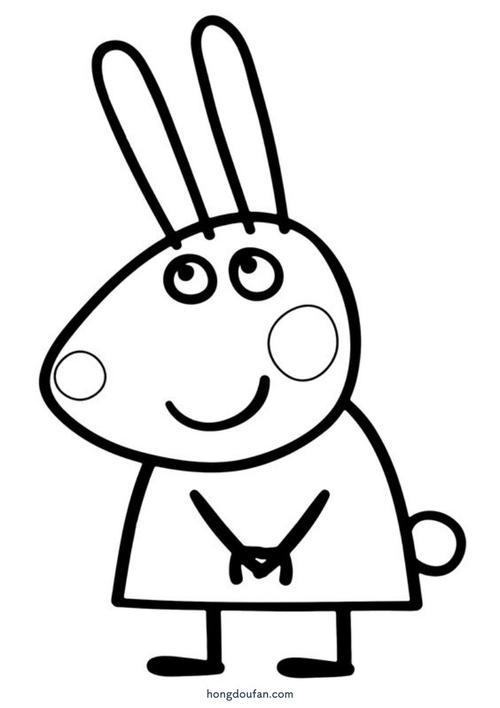 小猪佩奇里的小兔瑞贝卡简笔画简笔画动物小兔瑞贝卡简笔画超萌的小