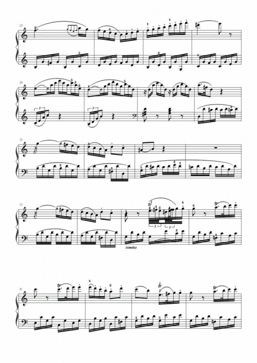 钢琴谱c大调奏鸣曲第三乐章中音协考级莫扎特k.330带指法.pdf