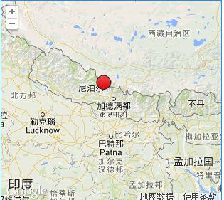 尼泊尔发生8.1级地震 震源深度20千米