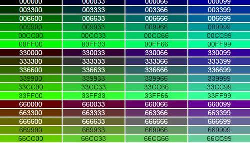 html语言常用颜色代码分享