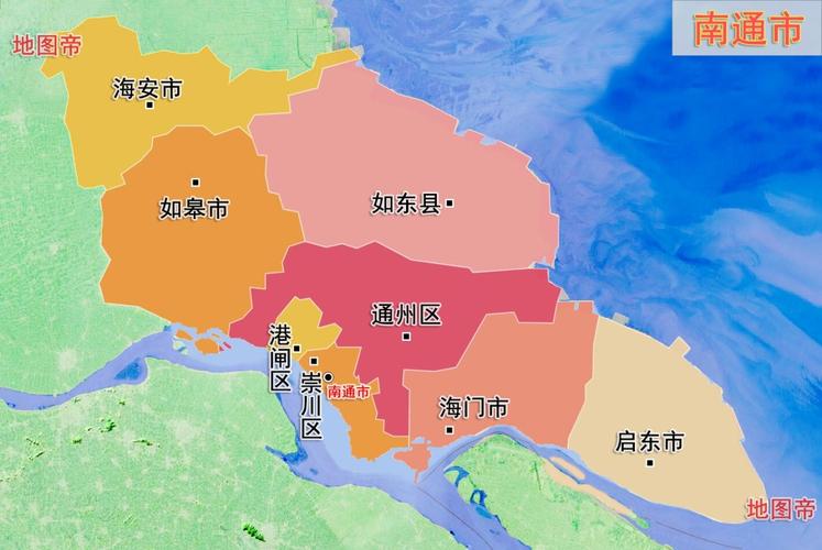 启东有哪几个乡镇地图