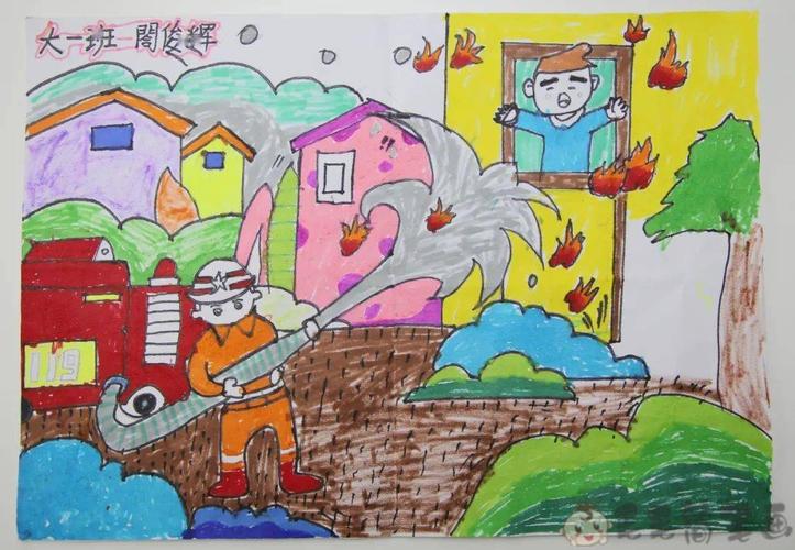消防安全儿童绘画作品