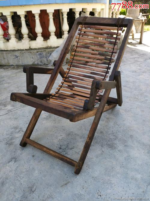 民国折叠老凉椅古董竹躺椅